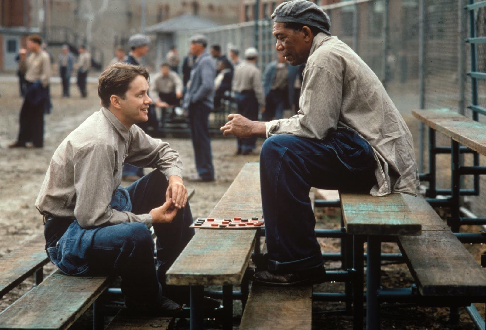 Shawshank still shot, playing checkers